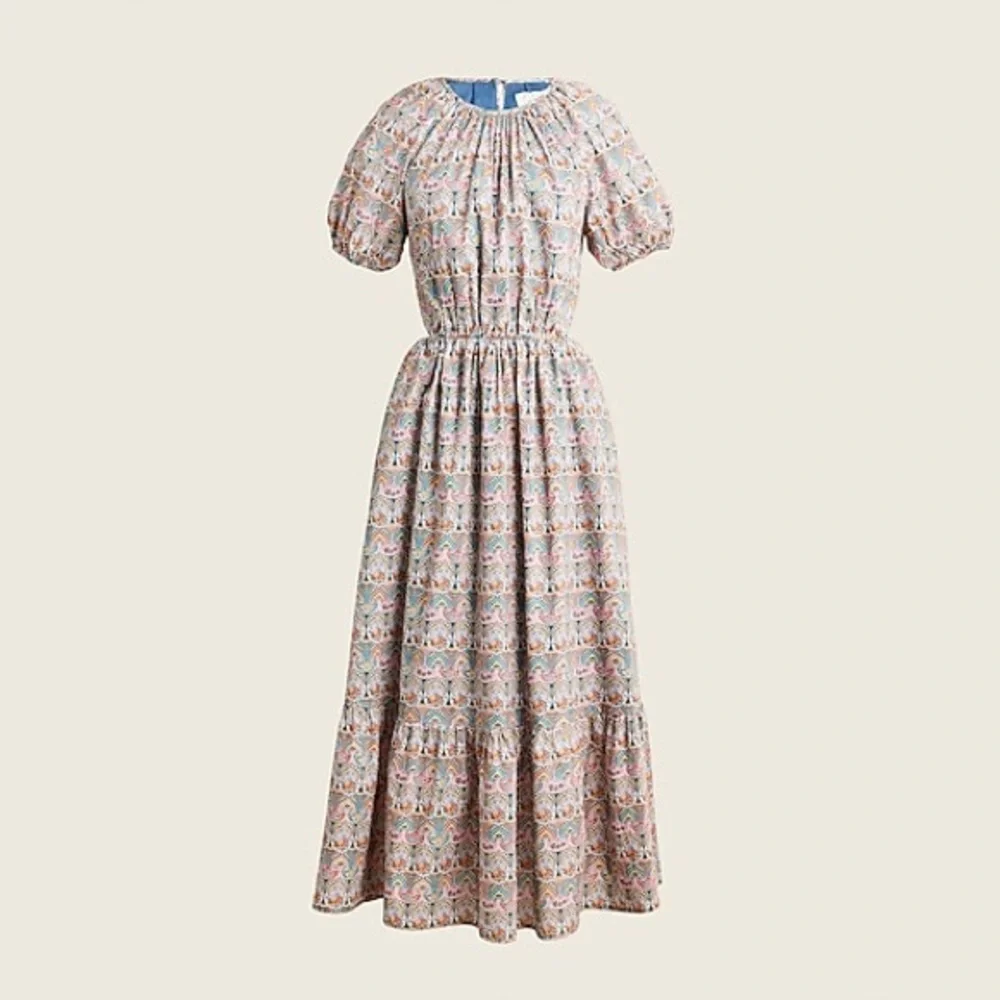 NWT J.Crew Side-cutout cotton dress in Liberty Giorgia Duke print size 4